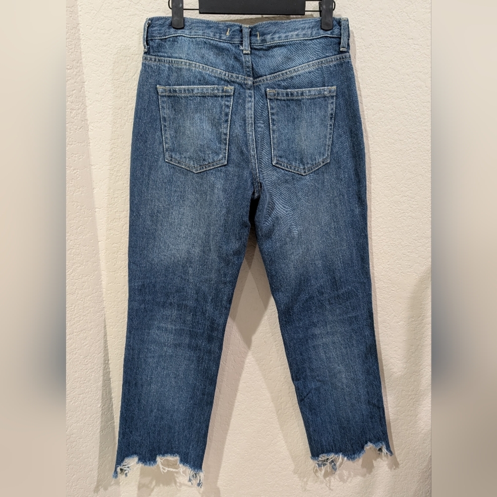 We The Free Mid Rise Straight Leg Distressed Jeans In Sequoia Blue - Picture 7 of 8